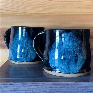 Handmade Wisconsin thrown pottery mugs
